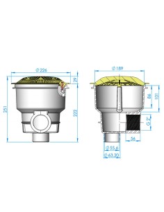 SUMIDERO NORM REJILLA ANTIVORTEX SALIDA 2" CAUDAL 15m3 ASTRALPOOL