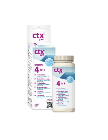 CTX 4 IN 1-TIRAS ANALÍTICAS CL Libre, pH, Alcalinidad y Acido Isoc.  ASTRALPOOL                     