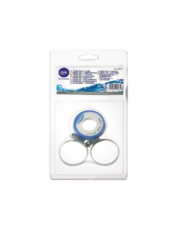 Teflón + 4 Abrazaderas Ø38/32 metálicas GRE