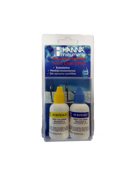 REACTIVO CLORO LIBRE (0,00 a 5,00 mg/l 100 test) HANNA                                              