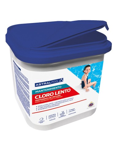 ASTRAL-395 CLORO LENTO TABLETAS 250 gr PVP/KG (embase 5 Kg) ASTRALPOOL                              