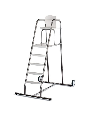 SILLA ALTA SOCORRISTA ACERO INOX AISI-304L D.43 BASE CON RUEDAS ASTRALPOOL