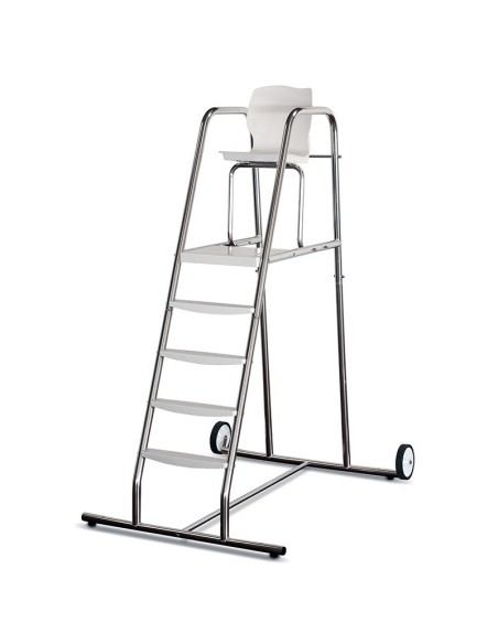 SILLA ALTA SOCORRISTA ACERO INOX AISI-304L D.43 BASE CON RUEDAS ASTRALPOOL