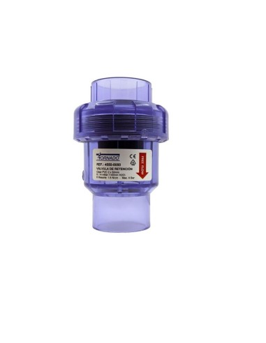 Valvula Anti Retorno T Clear PVC H 14mBar Metrica 2xH50mm TORNADO